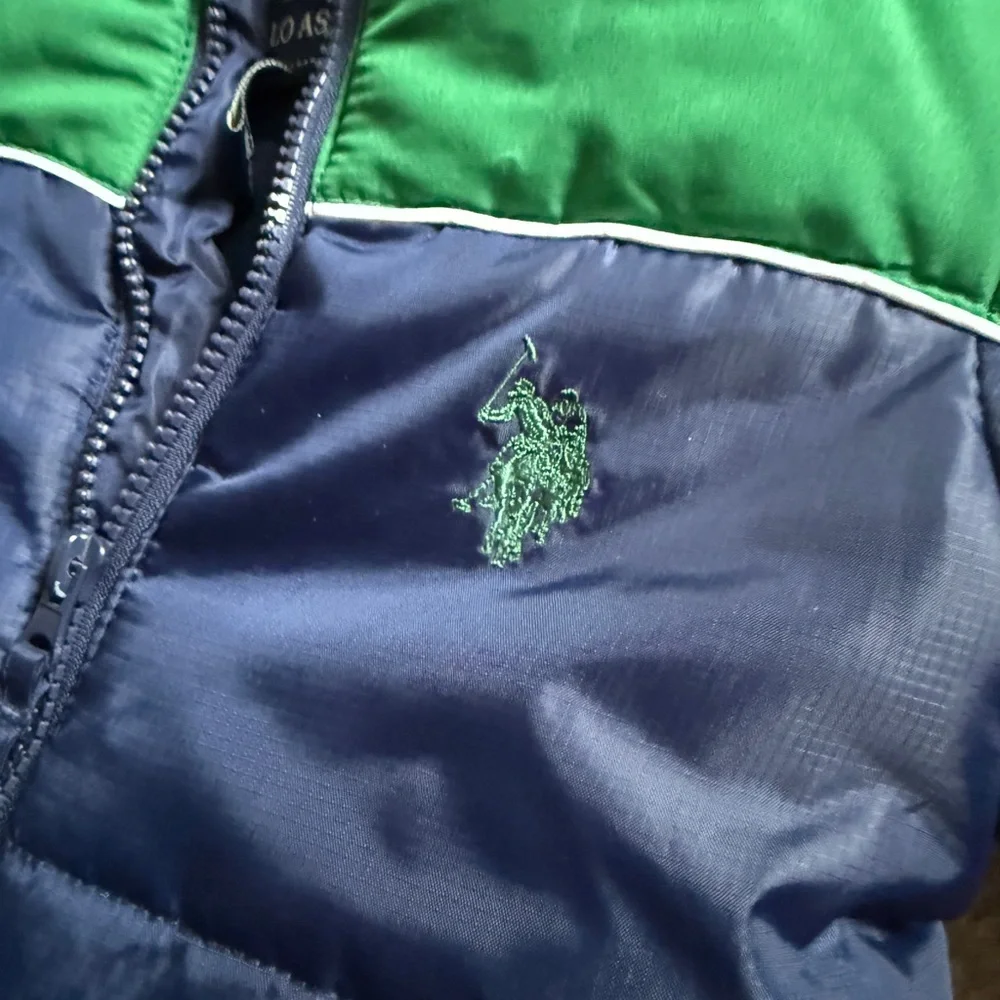 Ralph Lauren Navy & Green Infant Puffer Snowsuit with Hood